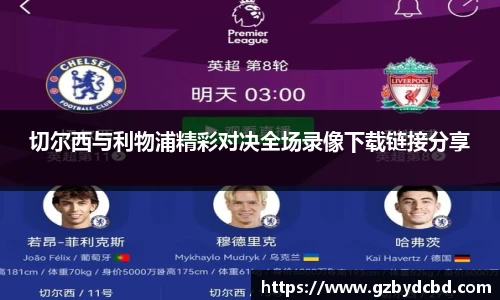 切尔西与利物浦精彩对决全场录像下载链接分享